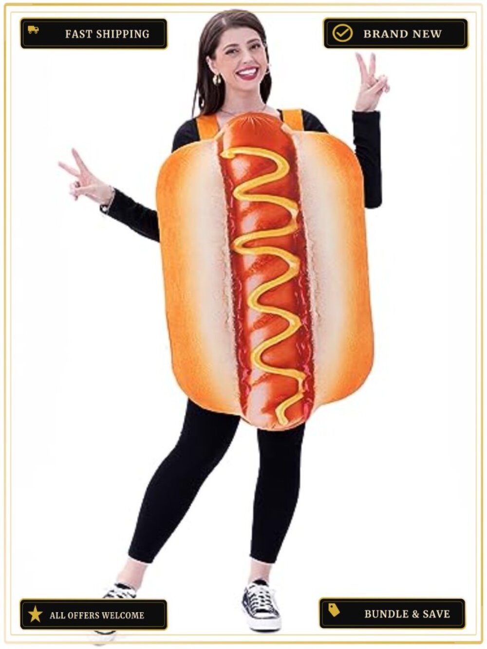 Hot Dog Costume Adult One Size Cosplay Halloween Party Dress Up